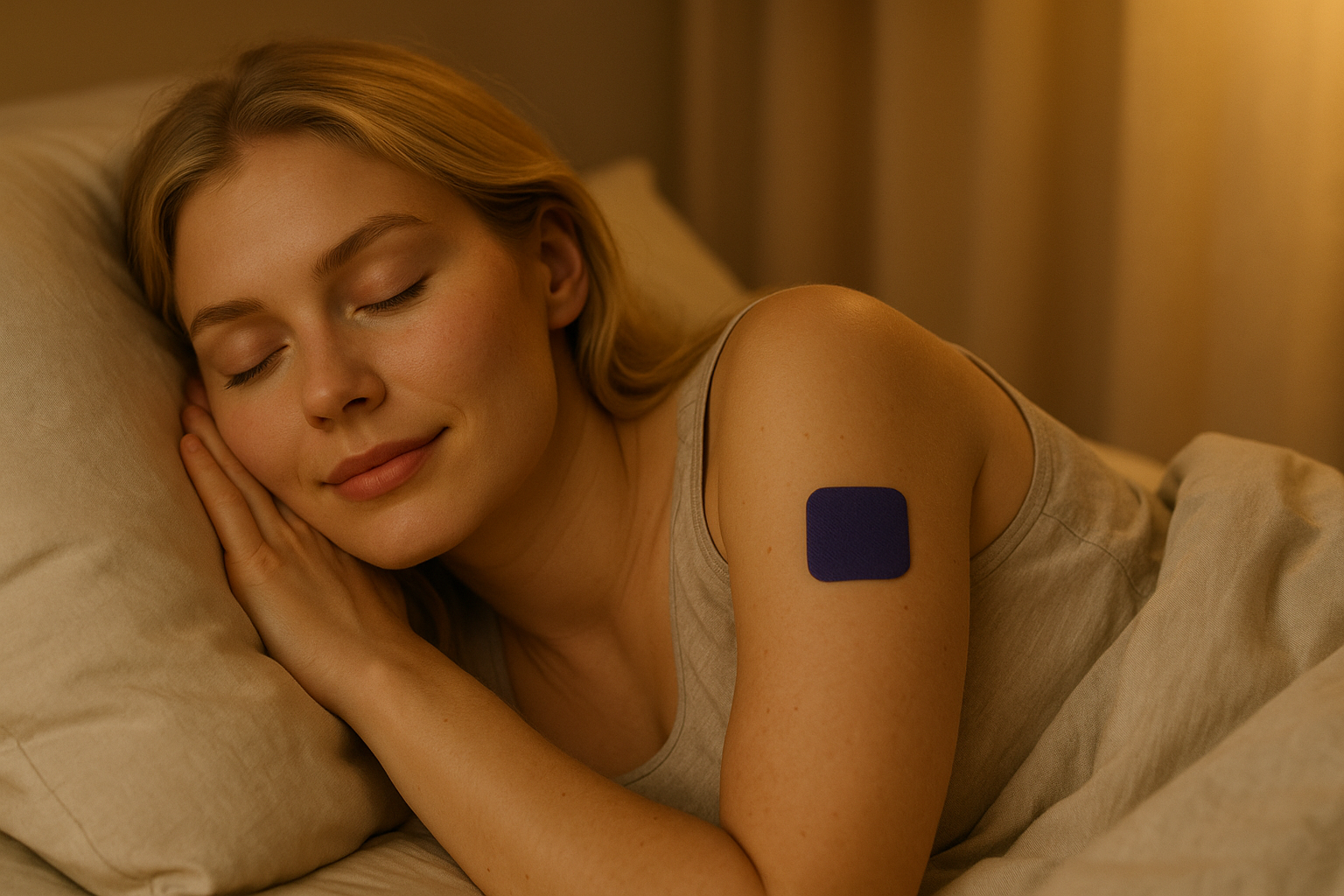 litt mer lilla mørkeblå og firkantet sleeping patch. Endre til mer nordisk utseende og blondt hår